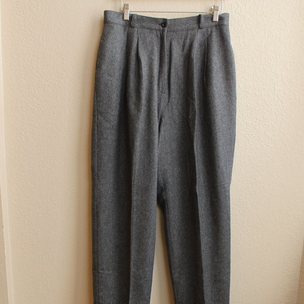 Easy Pieces vintage 80's high waist herringbone tweed pants 10